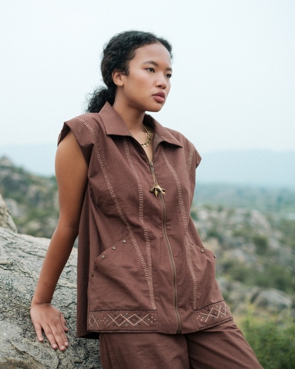Sleeveless Shirt Jacket
