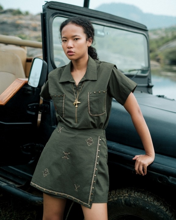 Half Sleeve Embroidered Shirt