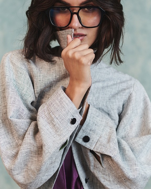 Embroidered Cropped Bomber Jacket