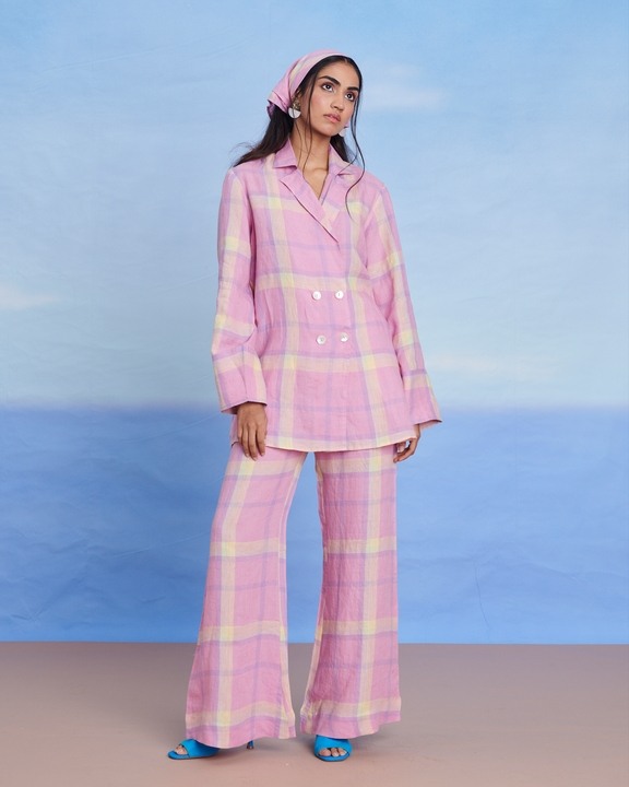 Cassata Linen Bell Bottom Pants