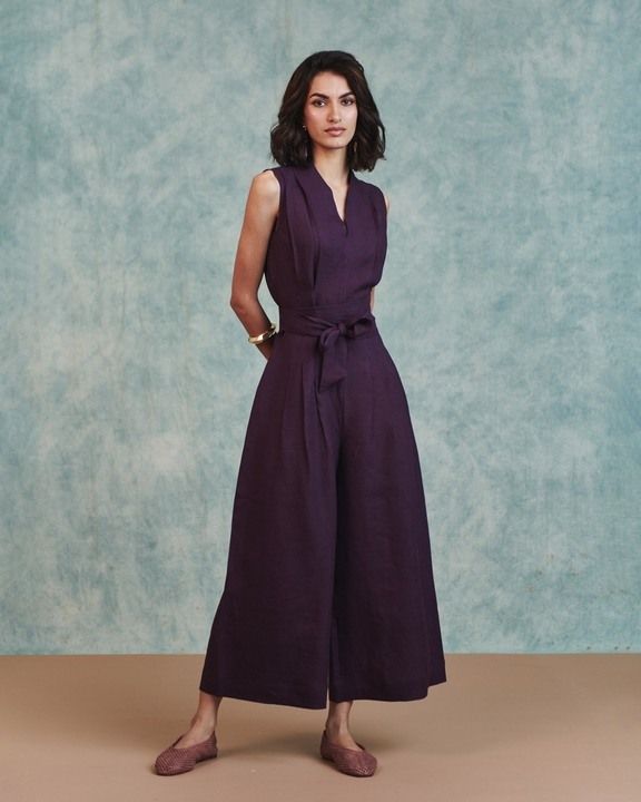Sculpted Linen Jumpsuit