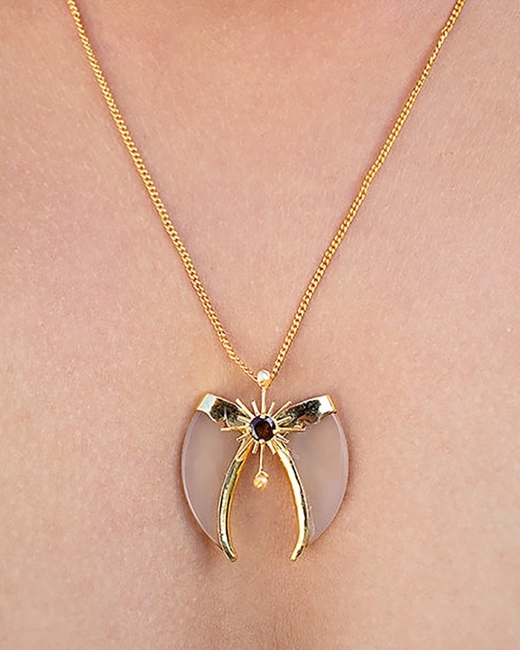 Avani Gold Faux Tiger Claw Sunburst Pendant