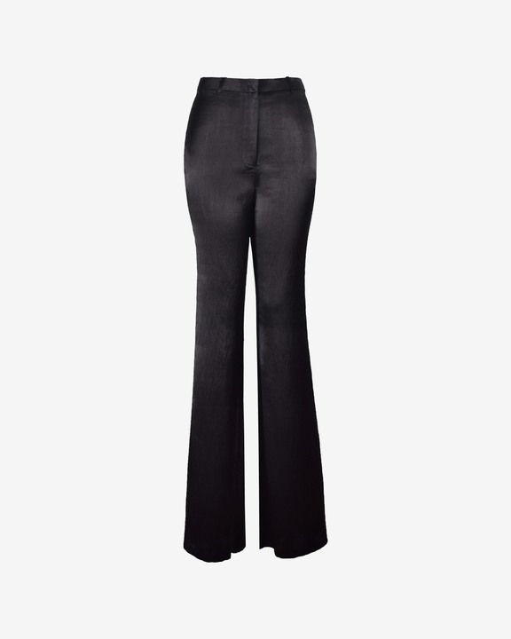 Bootcut Textured Satin Trousers