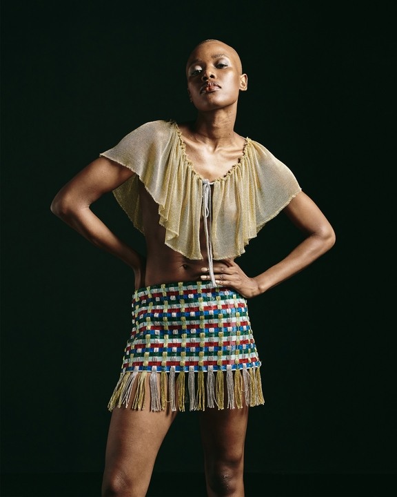 Handwoven Skirt & Cowl Top