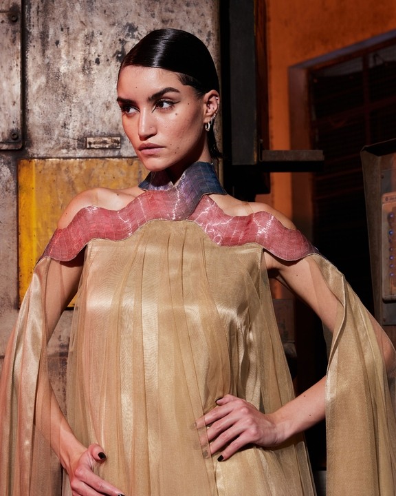 Gradient Glass Halter Kaftan