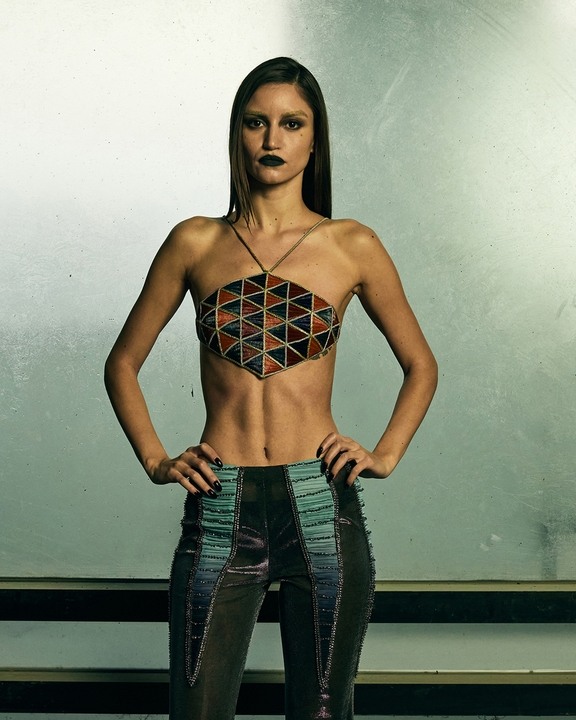 Diamond Interwoven Mosaic Bustier