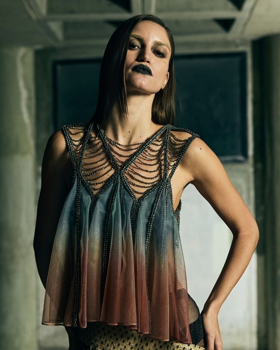 Sparkle Floats Gradient Top