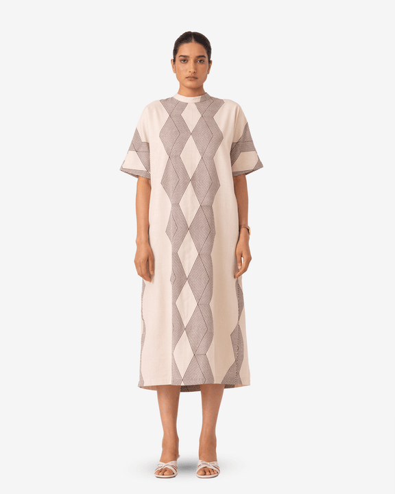 Ehan Hand Printed Midi Dress