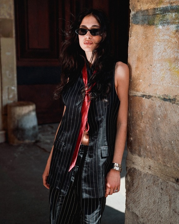 Blackened Pinstripe Vest & Pants