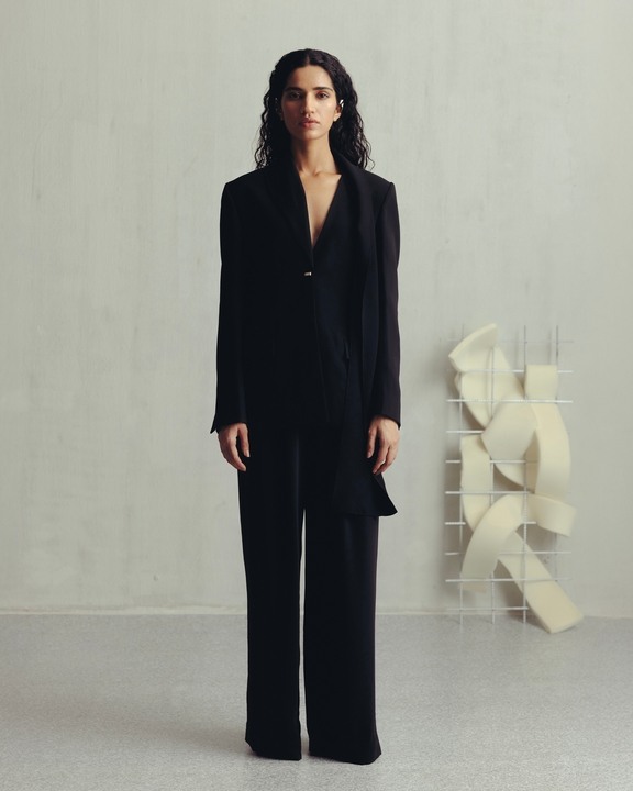 Bristol Black Scarf Blazer and Pants