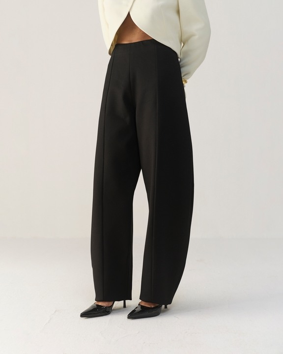 Black Ponte Barrel Pants
