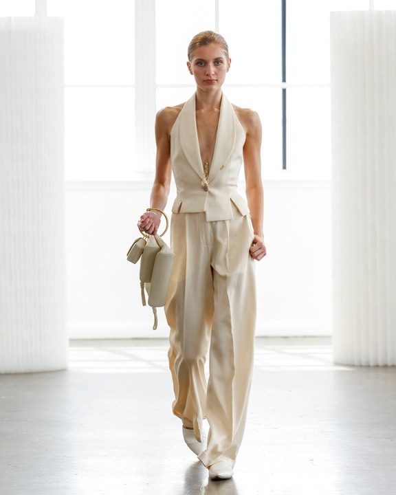 Butter Cream Open Back Vest & Pants