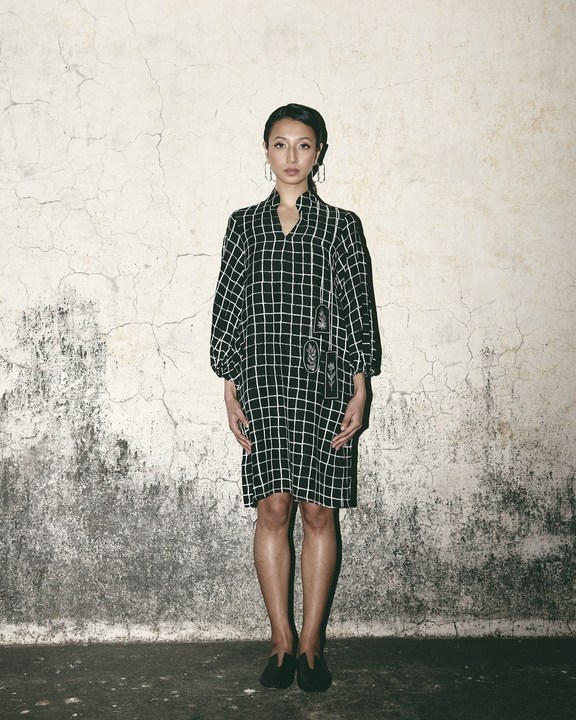 Grid Comfort Dress