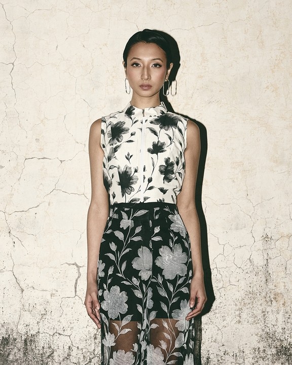 White Bloom Crop Top
