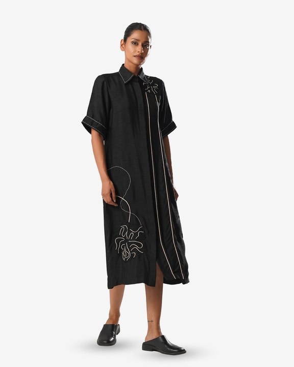 Mj Pleated Dress (Black)