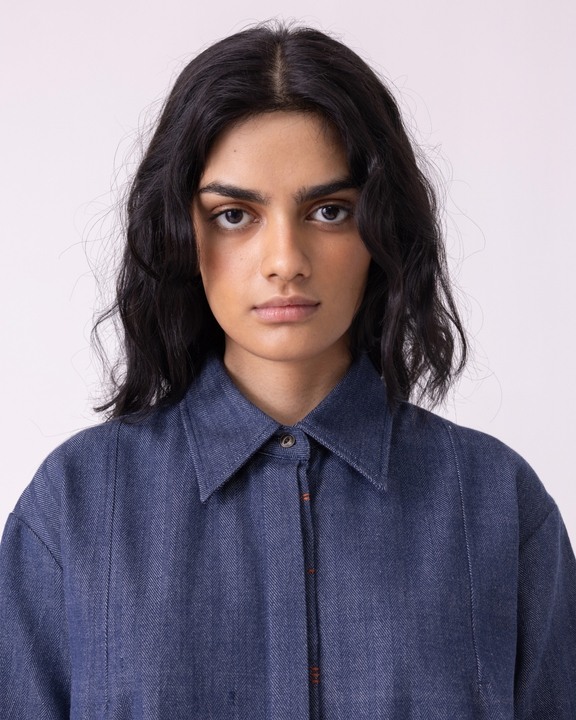 Ava Handwoven Denim Shirt
