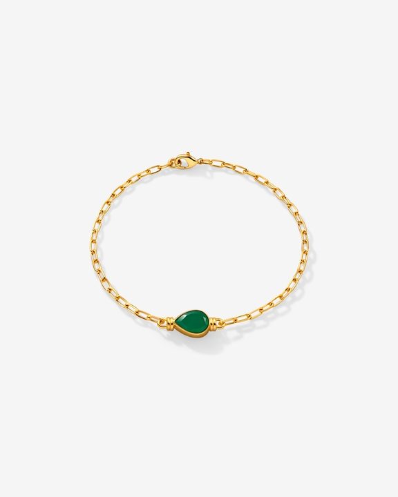 Green Onyx Teardrop Chain Bracelet