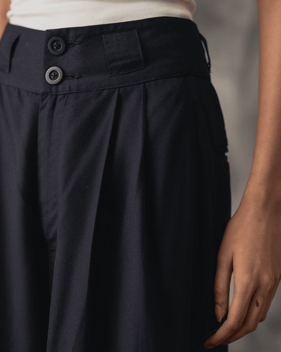 Black Tencel Baggy Trousers - Women