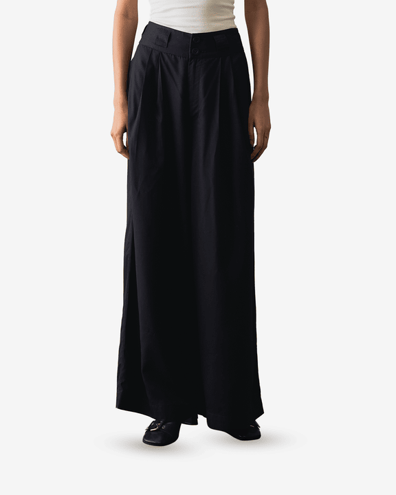 Black Tencel Baggy Trousers - Women