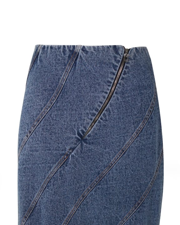 Denim Paneled Skirt