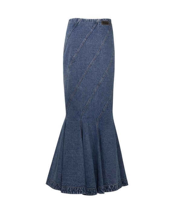Denim Paneled Skirt