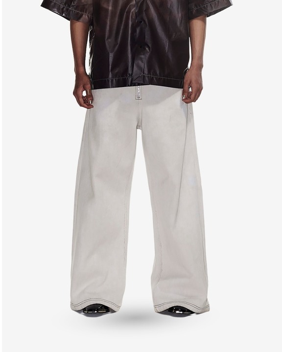 Structured Grey Handwoven Denim Pants