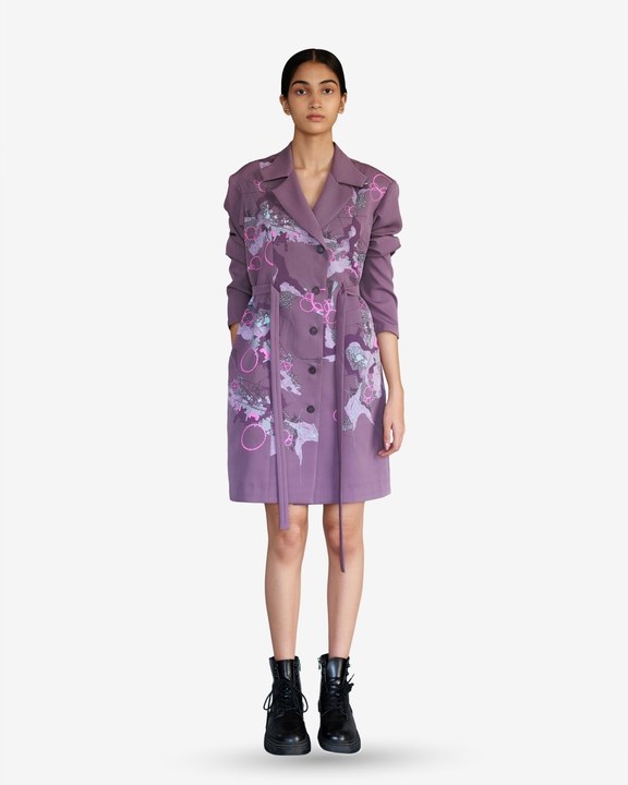 Mauve Map Coat Dress