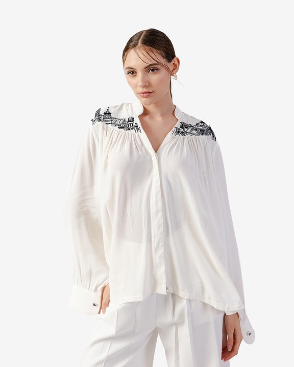 Greek Galore Gathered Shirt