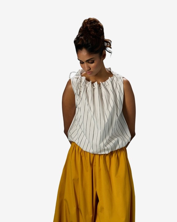 Elastic Hem Tie Top