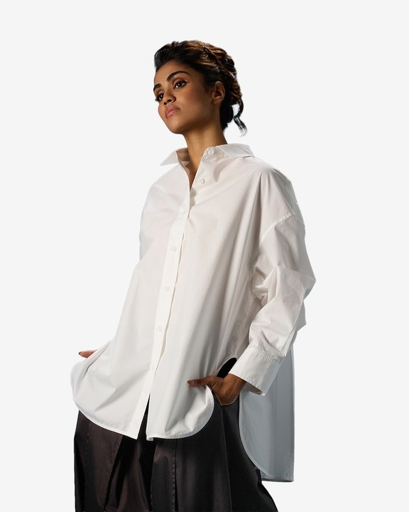 Round Hem Pleat Shirt