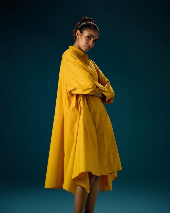 Asymmetrical Panel Shirt Dress