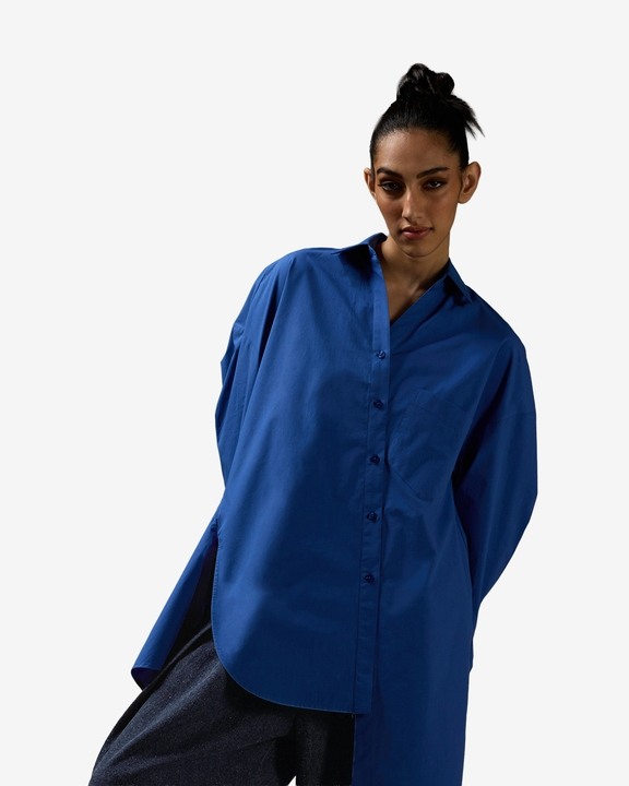 Asymmetrical Button Pleat Shirt