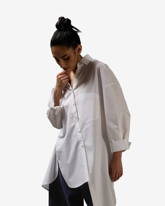 Asymmetrical Button Pleat Shirt