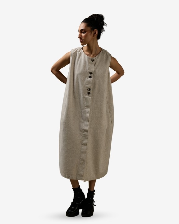 Sleeveless Cocoon Jacket Dress