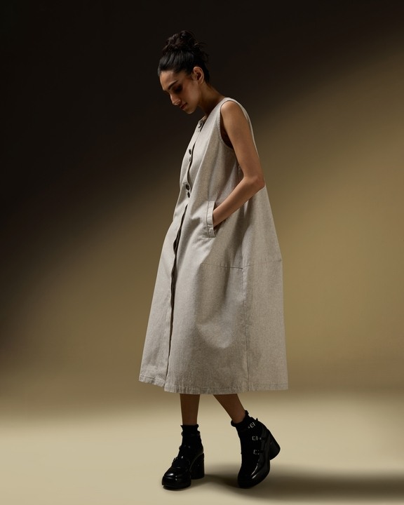 Sleeveless Cocoon Jacket Dress