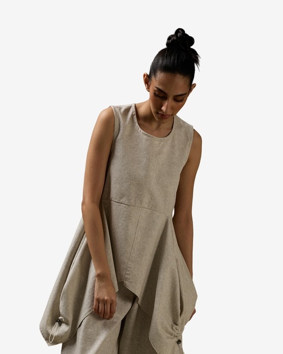 Rouche Panel Sleeveless Top