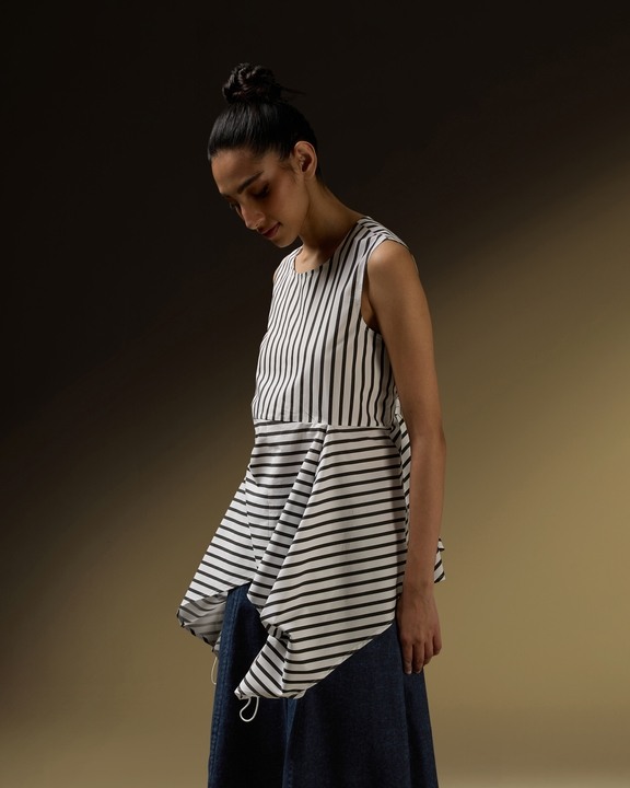 Rouche Panel Sleeveless Top