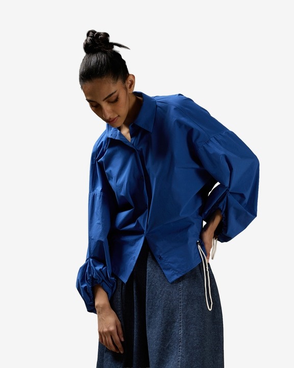 Rouched Hem Pleat Shirt