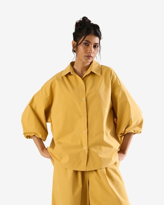 Rouche Sleeve Shirt Jacket