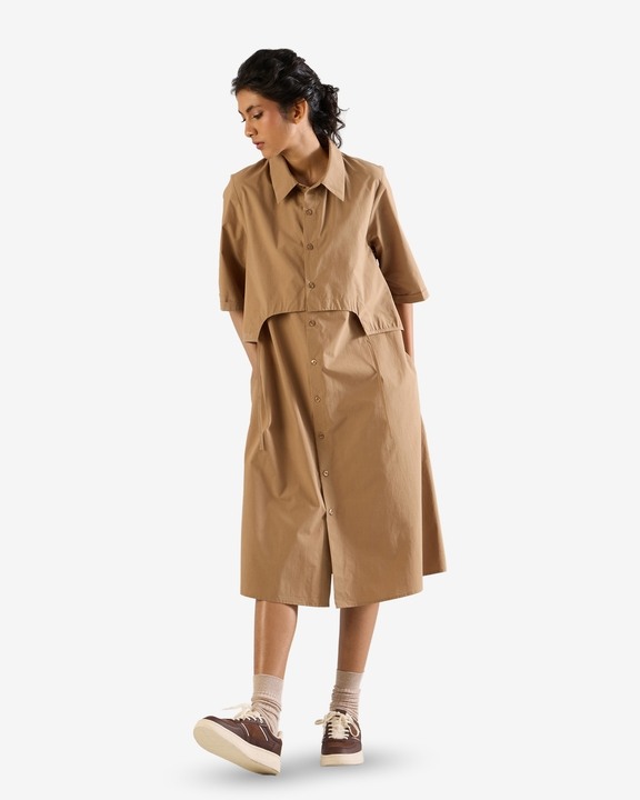Front Layer Shirt Dress
