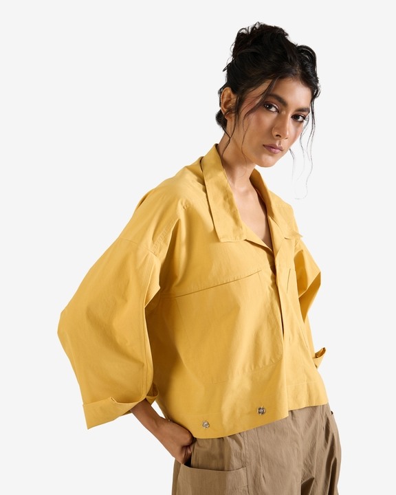 Metal Button Two-Way Shirt