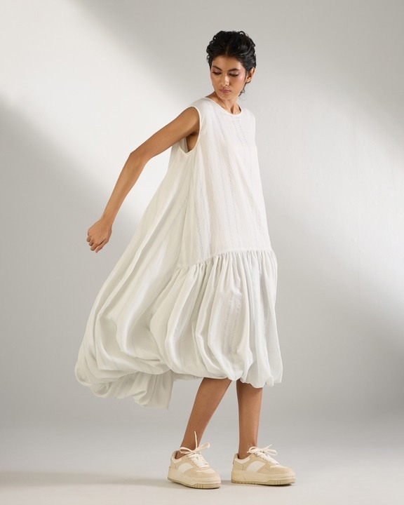 Soft Gather Sleeveless Dress