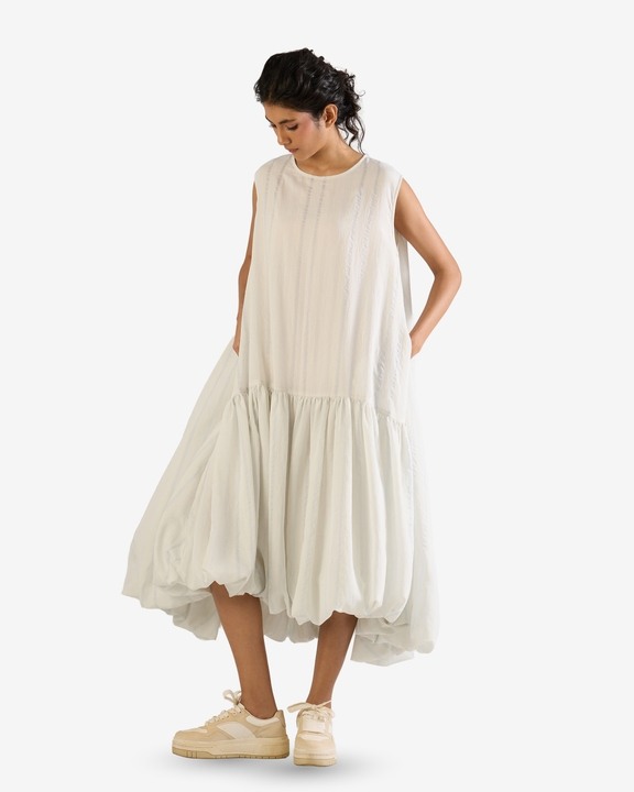Soft Gather Sleeveless Dress
