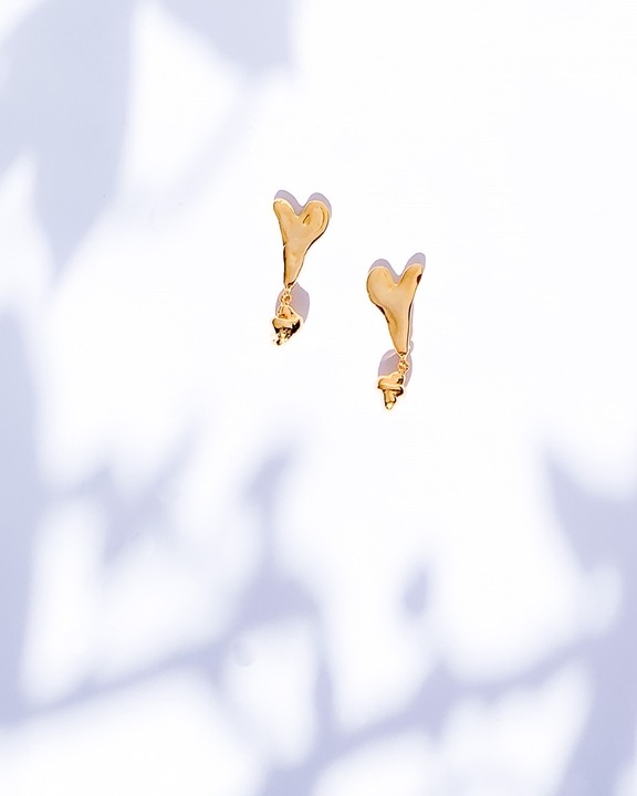 Pebble Heart Earrings