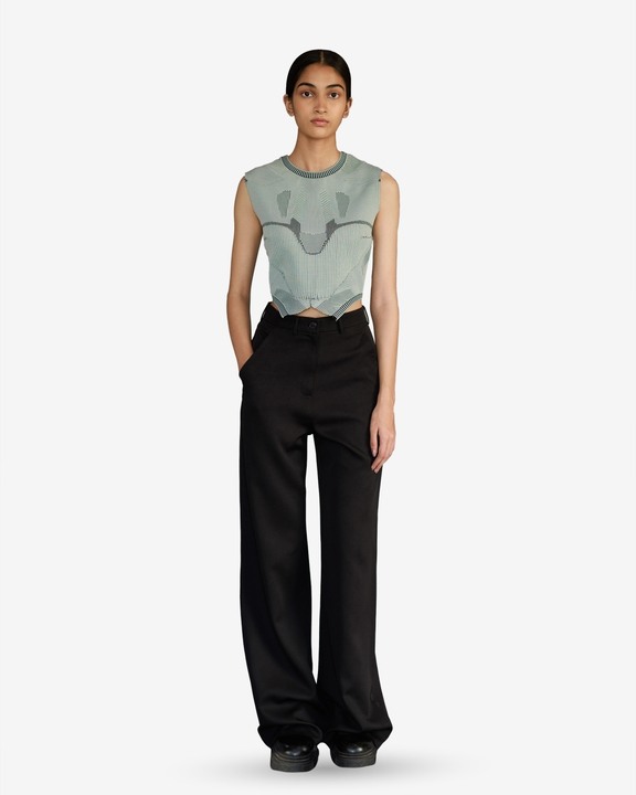 Grey Knitted Panel Top Set