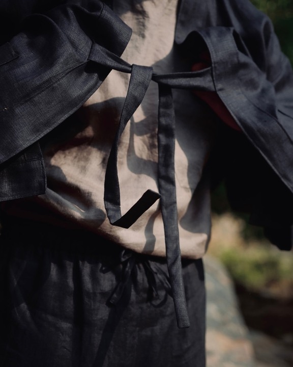 Japanese’s Samue Charcoal Linen Shirt