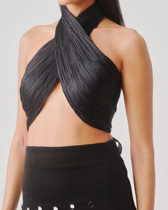 Hope Halter Neck Top in Black