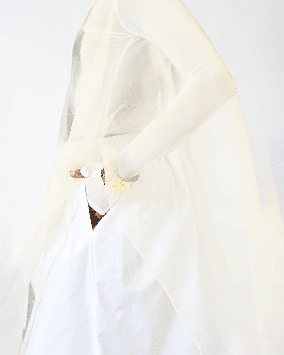 Horse Printed Sleeveless Organza Kaftan