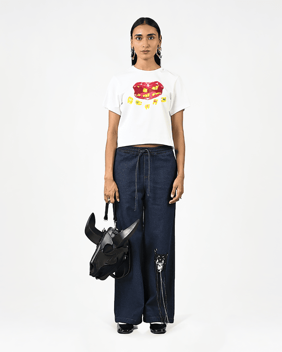 Straight Fit Hand-embroidered Canine Denim