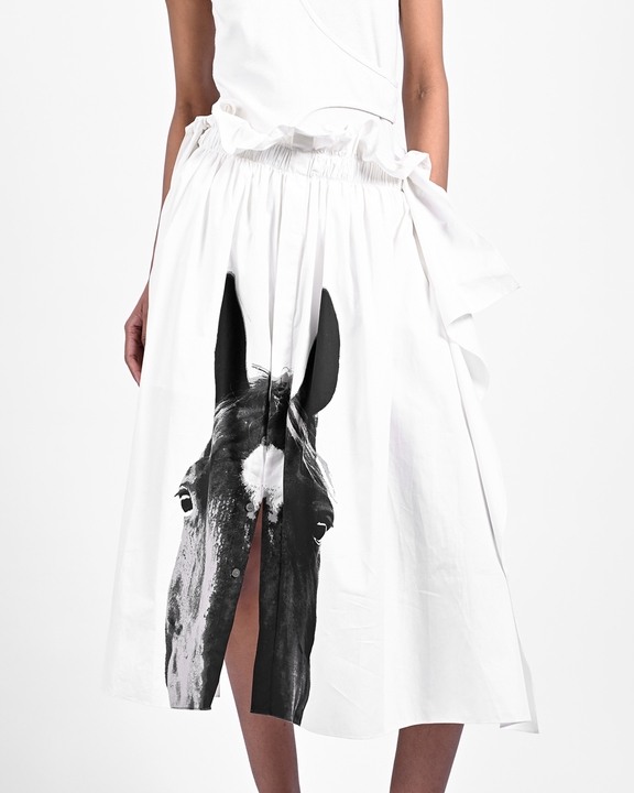 Horse Printed Cotton Skirt